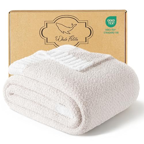 Whale Flotilla Knit Throw Blanket, Ultra Soft Warm Reversible Cozy Decorative Blankets for Couch Sofa and Bed, 50x60 Inch, Camel - color: Camel, size: 50x60 Inch