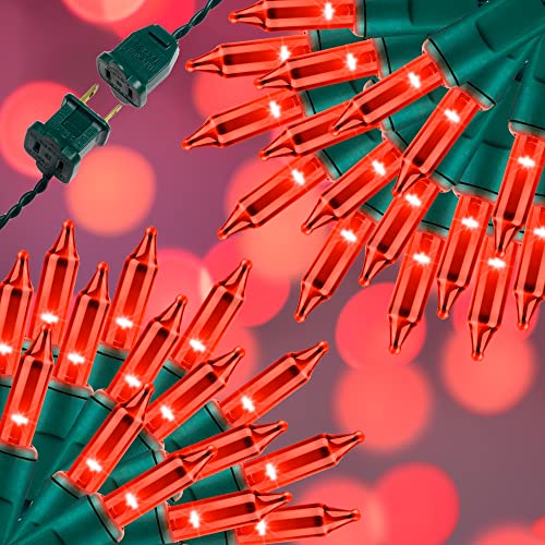 100LIGHTS RED Extra-Bright with End Connectors Christmas Decorative Lights 5.98m UL Certified Mini String Light Set Waterproof for Home Garden Holiday Christmas Tree Party Patio Decor Wedding - color: Red, size: 100 COUNT-1PACK