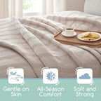 Vellux 100% Cotton Blanket, Twin, 66x90, Mink | Soft, Breathable Knit, Lightweight, All Season, Machine Washable, Oeko-Tex Certified, Hotel Quality - color: Mink, size: Twin