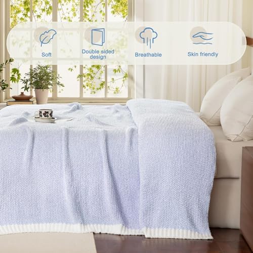 Whale Flotilla Knit Throw Blanket, Ultra Soft Warm Reversible Cozy Decorative Blankets for Couch Sofa and Bed, 50x60 Inch, Lavender - color: Lavender, size: 50x60 Inch