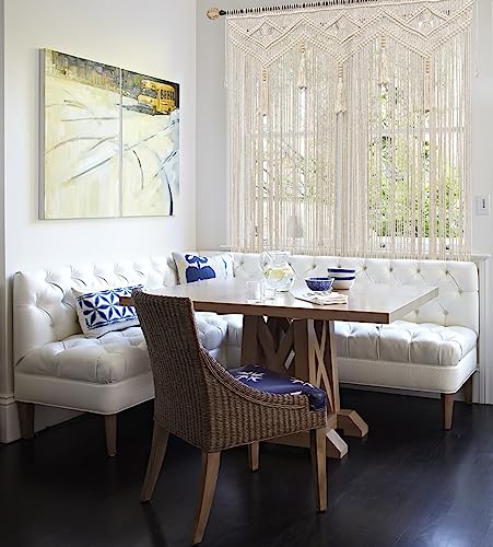 Boho Curtains for Bedroom Macrame for Windows Living Room Boho Decor Large Macrame Wall Hanging Beaded Curtain for Doorway Closet Curtains Wedding Backdrop, 1 Panel 52''W x 72''L
