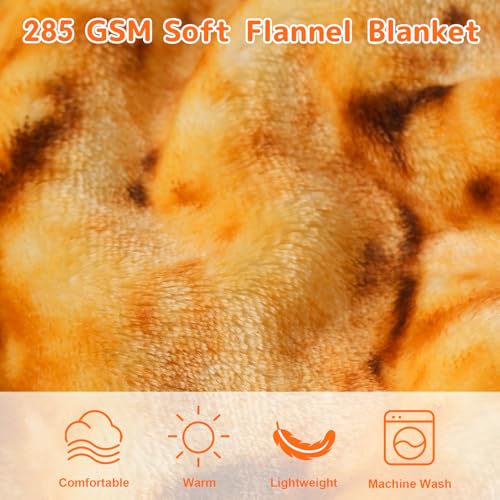 CASOFU Cookies Blanket, White Elephant Gift for Adults Teens Kids Men Women, 285 GSM Soft and Comfortable Flannel Realistic Food Blanket Funny Birthday Gag Gifts for Boys and Girls(Caramel, 47 inches) - color: Caramel, size: 47 inches