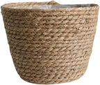 Seagrass Planter Basket Set With Plastic Lining Woven Storage Basket 7x6 In Indoor And Outdoor Plant Flowerpot Baskets Are Very Suitable For Flowerpot Covers. Natural Plant Containers (Large)