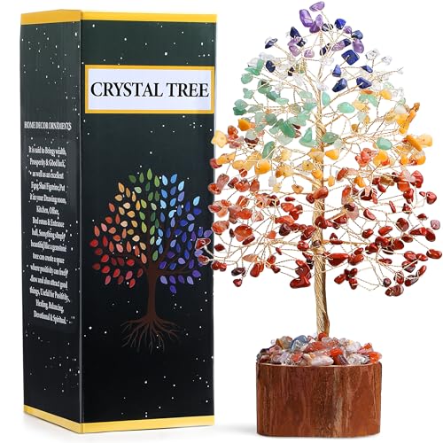 MAIBAOTA 7 Chakra Tree of Life Crystal Tree for Positive Energy Spiritual Gifts for Women Meditation Spiritual Decor Housewaming Gift New Home Apartment - color: Multicolor03