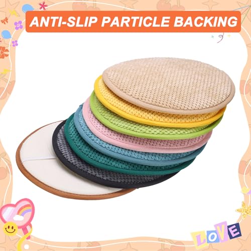 uxcell Round Stool Cushion, 10 x 10 Inch Round Seat Pads with Elastic Straps, Anti-Slip Soft Round Pad Chair Seat Cushions for Dining Chairs Kitchen Bar High Stool, Khaki - color: Khaki, size: 10 x 10 Inch