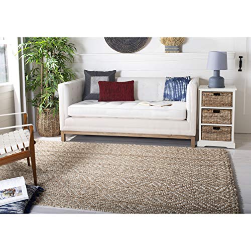 SAFAVIEH Natural Fiber Collection Area Rug - 9' x 12', Natural & Ivory, Handmade Boho Farmhouse Woven Jute, Ideal for High Traffic Areas in Living Room, Bedroom (NF185A) - size: 9' x 12' (Rectangular)