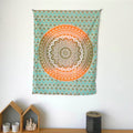 Popular Handicrafts Tapestry Wall Hanging Hippie Ombre Mandala Bohemian Hippy Psychedelic Design Indian Tapestries Bedspread 30 x 40 Inches (76 x 101 cms), Blue - color: Orange Teal Green, size: 40"L x 30"W