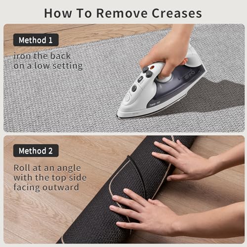 Tangsoo Easy Jute 2x3 Outdoor Rug for Entry,Washable Thin Rug Non-Slip Black Lines Neutral Indoor Mat Farmhouse Small Throw Carpet for Kitchen Bedroom Front Porch Doorway Entryway - color: Black S Lines, size: 2x3ft
