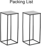 Black Plant Stand Pedestal Stand - 2 Pcs Metal Plant Stand, 23.6in Tall Flower Stand Vase Flower Holder, Wedding Centerpieces for Table, Corner Planter Pot Rack for Living Room, Home, Patio Decor