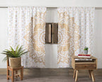 Popular Handicrafts Indian Hippie Bohemian Beautiful Passion Ombre Color Mandala Curtain Panels White Gold - color: Gold, size: 36"W x 51"L (Pack of 2)