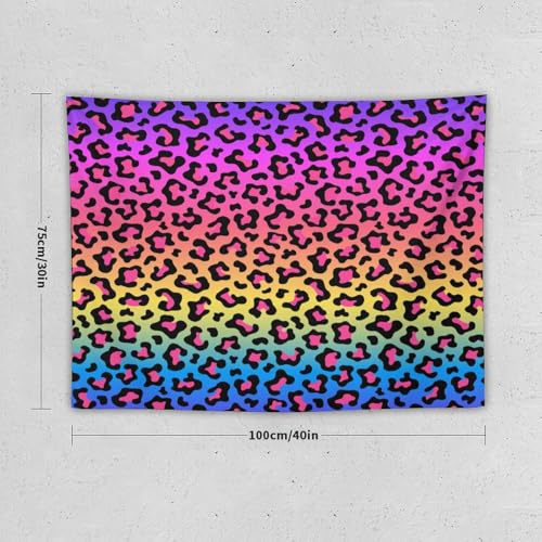 DDCBNS Girls Leopard Tapestry,Colorful Women Cheetah Printed Wall Tapestry Africa Leopard Pattern Rainbow Design Wall Art Home Décor for Bedroom Living Room Dorm Wall Décor 40" x 30" - color: Animal Skin_1, size: 40"L x 30"W