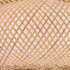 Bamboo Wicker Rattan Shade Pendant Lamp 23.62 inch Woven Rattan Chandelier Country Style Weave Hanging Light for Bedroom Living Dinning Room Kitchen Island