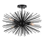 20in Black Sputnik Ceiling Light Fixtures Over Table 4-Lights Starburst Sputnik Chandelier Modern Solid Metal Semi Flush Mount Ceiling Light for Bedroom, Kitchen, Hallway, Laundry Room, E12 - color: Black 20" 4-Light