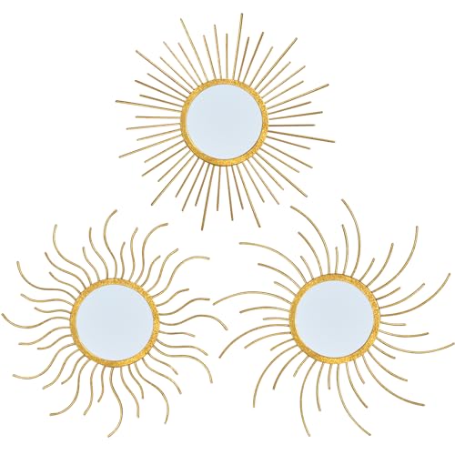 Mirror Decor Sunburst Mirrors Metal Sun Mirror Wall Decor Wall Mirror Home Decorative Wall Art for Living Room Bedroom Entryway - color: Style 5