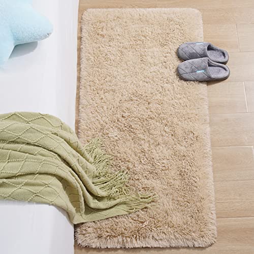 Chicrug Soft Runner Rug for Bedroom Living Room Plush Fluffy Rug 2x4 Feet, Shag Furry Runner Rug Carpet Non Shedding for Nursery Children Kids Girls Room Home Decorative, Camel - color: Camel, size: 2' x 4' (Runner)