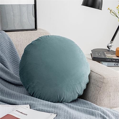 Round Throw Pillow, 18” Super Soft Round Decorative Pillows Sofa Chair Cushion Floor Pillows for Couch Office Living Bedroom (Green) - color: Green