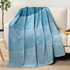 PAVILIA Teal Blue Ombre Fleece Throw Blanket for Couch Sofa Bed, 50x60 - color: Gradient - Sea Blue, size: 50 x 60 Inches - Throw