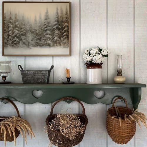 Winter Forest Landscape Wall Art Vintage Snowy Pine Trees Painting Prints Rustic Snowscape Picture Nature Wilderness Illustrations Modern Art Framed for Living Room Bedroom Home Walls Decor, 8x10 Inch - color: Snowy Pine Trees, size: 10"L x 8"W