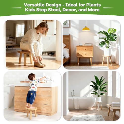 5-Pack Wood Plant Stands Indoor, Single Plant Stand for 6-22 Inch Pots, Mid-Century Modern Plant Stool, Tall Plant Stand for Large Plants Perfect Fit for Living Room, Balcony, Office (Light Brown) - color: Light Brown