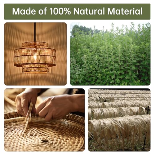 12.4” Boho Rattan Pendant Light Fixture for Dining Room, 1-Light Black Chandelier Farmhouse Rustic Hanging Lamp for Kitchen Island, Bedroom, Living Room, Entryway, Foyer, Hallway - color: Brown+Black Hardware, size: 12.4" 1-Light