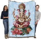 Pure Country Weavers Lotus Mandala Blanket - Religious Gift Tapestry Throw Woven from Cotton - Made in The USA (72x54) - color: Lotus Mandala, size: 72x54