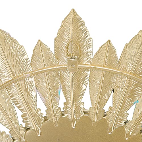 CHICIRIS Modern Minimalist Sunburst Metal Wall Mirror 16.1 Inch Round Decorative Cosmetic Mirror for Bedroom Bathroom Living Room Office
