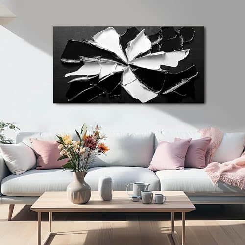Abstract Wall Art Decoration Modern Wall Art Pictures for Living Room Abstract Canvas Art Wall Decor Minimalist Black and White Wall Art Prints Flowers Artwork for Walls Office Home Decor 20"X40" - color: JYQ-X, size: 40"L x 20"W