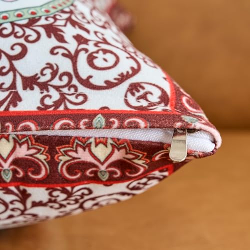 Boho Throw Pillow Covers 18X18 Inch Set of 4 Bohemian Soft Velvet Couch Pillow Cases Farmhouse Decorative Pillow Covers for Sofa Living Room Bedroom Outdoor Patio Porch - color: Bohemian Medley, size: 18" x 18" (Pack of 4)