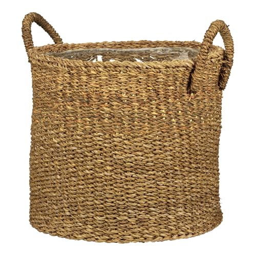 Scheurich Seagrass 33, Basket Planter/Basket Planter/Basket Pot with Seagrass Handles, Colour: Groove, 35 cm Diameter, 31 cm High, 26.9 Litres Vol. - color: Brown, size: 35