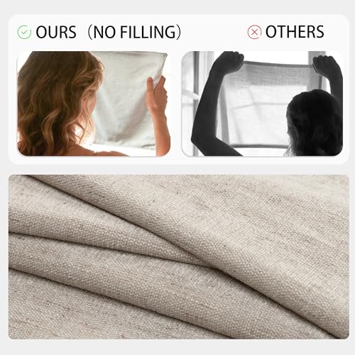 Chenille Linen Throw Pillow Covers 20x20 Set of 2, Thick Textured Boho Pillow Covers, Farmhouse Decorative Pillow Covers, Neutral Vintage Accent Covers for Couch Sofa Bed, Light Brown - color: Light Brown, size: 20" x 20" (Pack of 2)