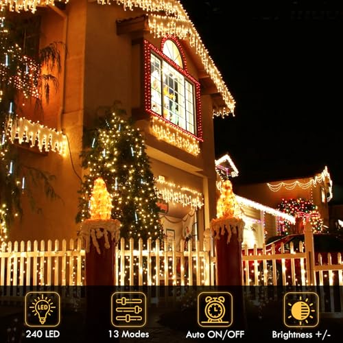 240LED 88Ft Connectable String Lights Indoor Outdoor Clear Wire | Warm White Christmas Lights | Twinkle Fairy Light Plug in with Timer for Bedroom Classroom Wedding Tree Patio Decor - color: Warm White, size: 240LED