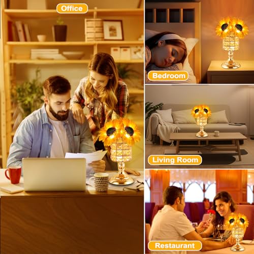 Sunflower Lamps for Women-Sunflower Flower Touch Lamp with 3-Color Infinitely Dimming,10+ Hours Runtime-Ideal Gift for Mom,Flower Decor for Bedroom and Office,USB Charge,IP44 Waterproof - style: Sunflower-Cylinder