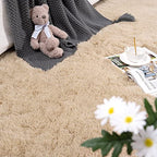 DETUM 2X6 Beige Runner Rug for Hallyway Entryway Kitchen Fluffy Area Rugs Light Beige Bedroom Rug Soft Kids Room Rugs Furry and Washable Kids and Pets Friendly - color: Light Tan, size: 2 x 6 feet