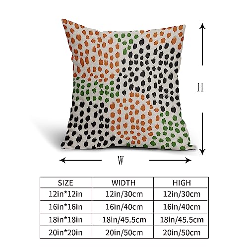 Black Orange Green Pillow Covers 16x16 Set of 2 Fall Colored Art Dot Decorative Throw Pillows Trendy Print Outdoor Pillowcase Holiday Seasonal Cushion Cover Linen Pillow Case Decor for Sofa Couch Bed - color: Black Orange Green Dots, size: 16" x 16" (Pack