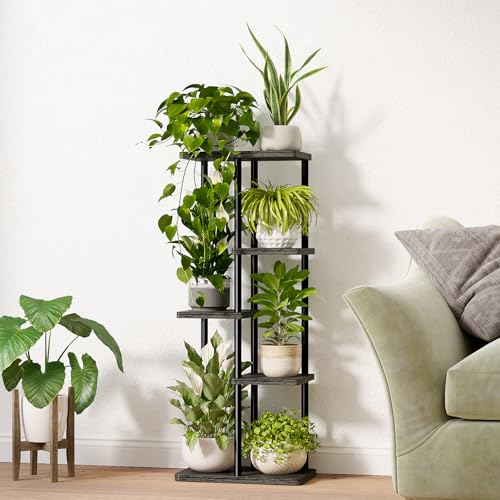 Bamworld Plant Stand Indoor, Corner 5 Tier Metal Plant Shelf for Multiple Plants, Tiered Flower Pot Stands for Patio Garden Balcony Living Room Bedroom, Black - color: Black, size: 5 Tier
