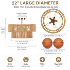 22” Boho 2-Tier Rattan Ceiling Light Fixture, 5-Light Flush Mount Woven Chandelier for Bedroom, Dining Room, Kitchen, Entryway, Living Room, Rustic Gold Lighting - color: Pattern C