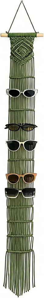 Macrame Sunglasses Holder Boho Wall Hanging Minimalist Eyewear Organizer Wall Sunglasses Rack