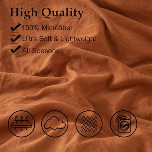Burnt Orange Pillowcases, Macrame Tassel Pillow Cases Set of 2, 100% Washed Microfiber, Caramel Decor Tassel Boho Pillow Cover, 2 Pack (King, Rust Tassel) - color: Rust Tassel, size: King, 20" x 40" (Pack of 2)