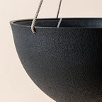 LA JOLIE MUSE Hanging Planters for Outdoor Plants, Large Hanging Planter with Drain Holes, Black Hanging Flower Pots (13.2 Inch, Set of 2) - color: Black
