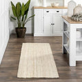 Nuloom Ashli Hand Woven, Off-White, 2'6" x 10', Farmhouse, Jute, Soft and Textured, High Traffic, Stain Resistant, Easy Clean, Durable Runner for Bedroom, Living Room, Dining, Den, Foyer, Entryway - color: Off White, size: 2'6" x 10' (Runner)