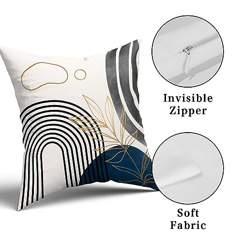 Blue and Grey Throw Pillows Boho Pillow Covers 22x22 Retro Geometric Pillow Covers Mid Century Modern Christmas Decor for Couch Sofa Bed Living Room Set of 4 - color: Blueboho, size: 22" x 22" (Pack of 4)