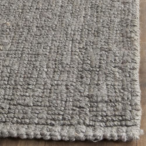 SAFAVIEH Area Rug 4x6 - Natural Fiber Collection - Light Grey, Handmade Jute, Farmhouse Style, Chunky Textured Thick Pile (NF447G)