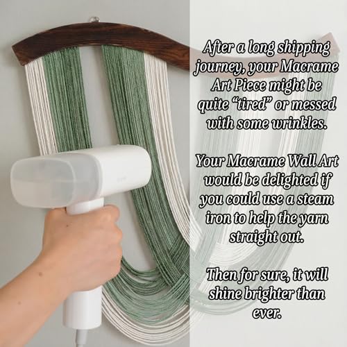 Mindsoft Green Macrame Wall Hanging Dip Dyed Yarn Wall Art, Modern Boho Decor Handmade Cotton Rope Tapestry for Bedroom, Living Room, Nursery, 31.5 x 23.6 Inch - color: Sage Green