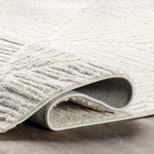 Nuloom Kerry Cream, 7'10" x 10', Geometric, Soft and Cozy, High Traffic, Stain Resistant, Easy Clean, Durable Area Rug for Bedroom, Living Room, Dining Space, Den, Foyer, Entryway - color: Kerry Cream, size: 7'10" x 10' (Rectangular)