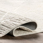 Nuloom Kerry Cream, 6' Square, Geometric, Soft and Cozy, High Traffic, Stain Resistant, Easy Clean, Durable Area Rug for Bedroom, Living Room, Dining Space, Den, Foyer, Entryway - color: Kerry Cream, size: 6' x 6' (Square)
