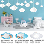 Ayfjovs 10 PCS 3D Cloud Decorations - White Hanging Clouds for Ceiling, Party Decorations, Ornaments, Wedding, Nursery, Children Room, Baby Baptism Party - style: 3D Style-10pcs