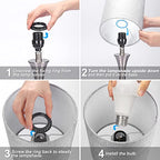 3 Way Touch Control Table Lamp, Dimmable Bedside Desk Lamp with Metal Base Modern Nightstand Lamp Stylish Grey Shade Simple Side Table Lamp for Bedroom, Living Room, Office or Den LED Bulb Included - color: Silver Base with Gray Shade
