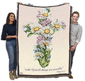 Pure Country Weavers Daisy Cross Blanket - Sympathy Bereavement Gift Tapestry Throw Woven from Cotton - Made in the USA (72x54) - color: Daisy Cross, size: 72" x 54"