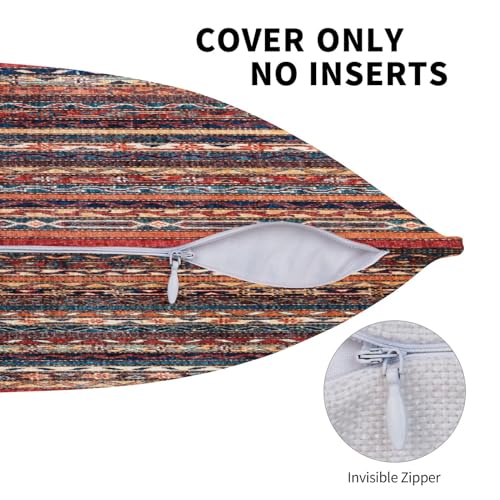 Boho Turkish Carpet Pattern Pillow Covers 18 x 18 Set of 2 Vintage Bohemian Throw Pillow Cover Abstract Striped Decorative Pillowcases Home Decor for Couch Bed Sofa Outdoor - color: Turkish Carpet Pattern