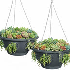 Ultimate Hanging Baskets - Strawberry, Tomato, Flower, and Herb Outdoor Planters - Use Garden Pots for Growing Plants Outside On A Deck, Fence, or Balcony (2) - color: Gray